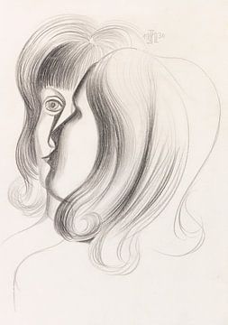 HEINRICH HOERLE, Zonder titel (Meisje voor spiegel), 1930 van Atelier Liesjes