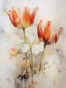 Tulips in abstract karakter van Bert Meijer