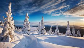Winterlandschap met sneeuw