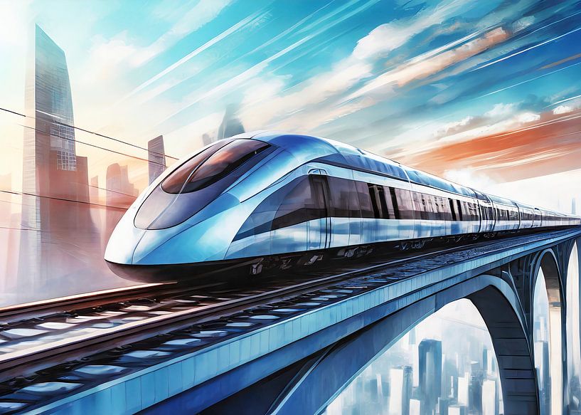 Train à grande vitesse à pleine vitesse par Kees van den Burg