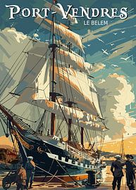 The Tall Ship of Port Vendres by Art Kingdom
