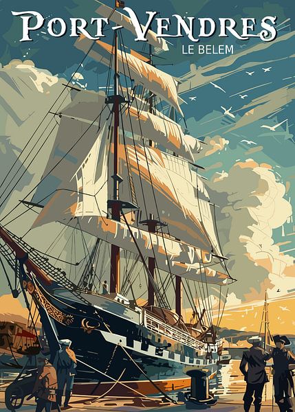 The Tall Ship of Port Vendres by Art Kingdom