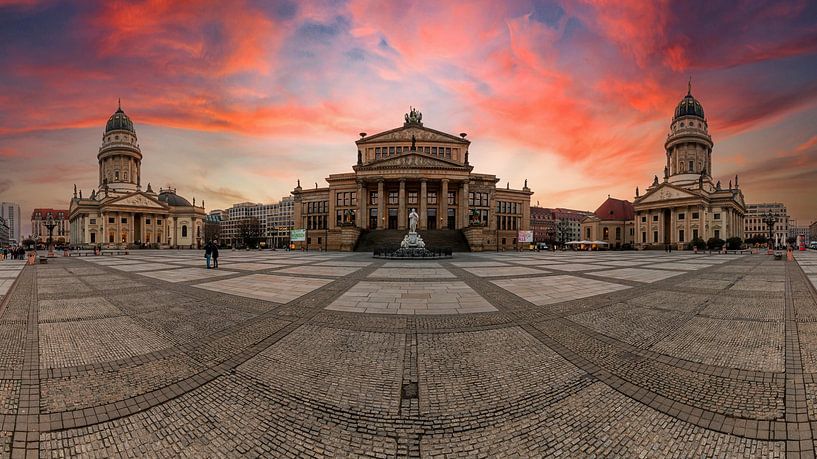 Gendarmenmarkt Berlin - Panorama im Sonnenuntergang von Frank Herrmann