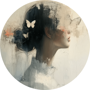 Vlinders, modern en abstract portret van Carla Van Iersel