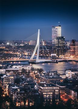 Rotterdam Erasmus Bridge evening 3:2 by Niels Dam