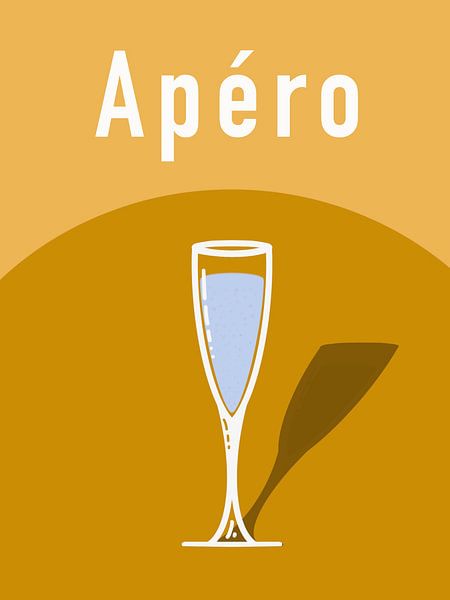 Champagne cocktail on ochre background apero by UMA Digital NL