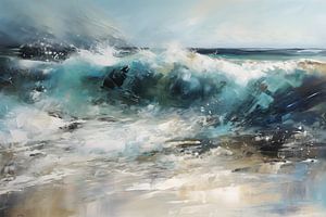 Peinture de mer | Peinture bleue | Abstrait