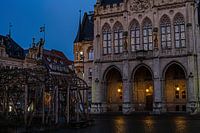 Fischmarkt in Erfurt mit historischem Rathaus