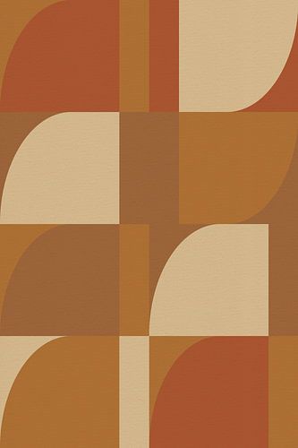 Color block wall art in modern retro tones