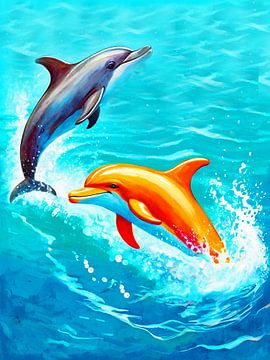 Dolphins In The Sea by TOAN TRAN