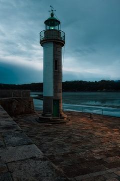 Binic lighthouse France in the evening by Rob van der Teen