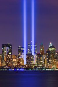 Tribute in Light während 9/11 in New York City