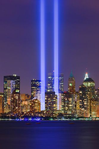 Tribute in Light tijdens 9/11 in New York City