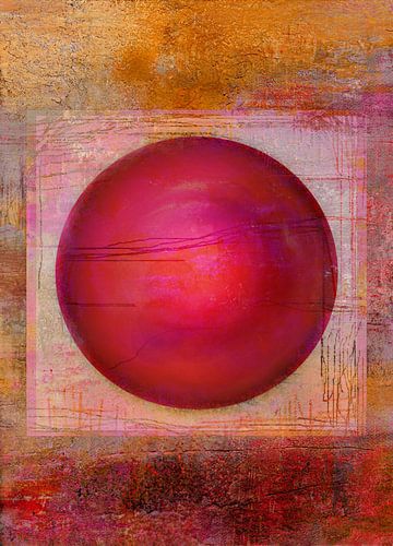 Illusie met cirkel vlammend rood