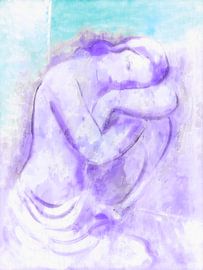 Female nude absorbed in a dream by Mad Dog Art