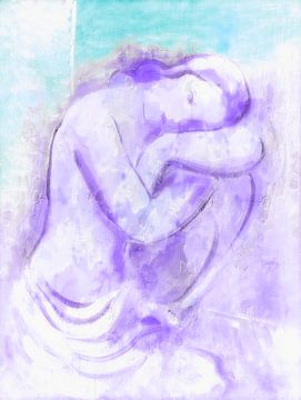 Female nude absorbed in a dream by Mad Dog Art