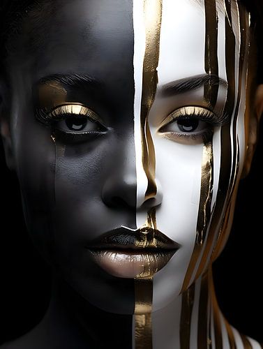 black and white portrait face