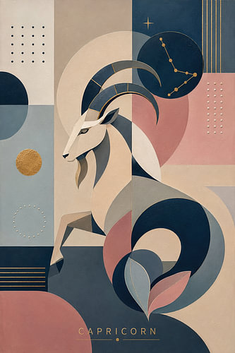Capricorn Illustration – Zodiac Sign Astrology Art