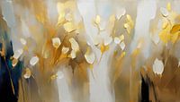 Modern Abstract: Weiße Tulpen mit Gold von Studio Pieternel Miniaturansicht