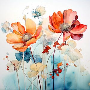 Aquarellierte Blumen