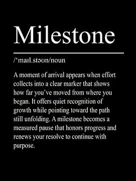 Milestone Definition – Schwarz von WordsThatInspire