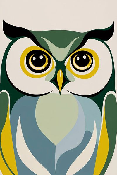 Digital pop art owl illustration by Imperial Art House