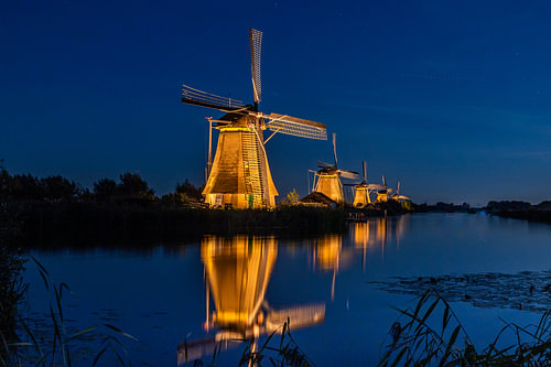 Moulins illuminés Kinderdijk