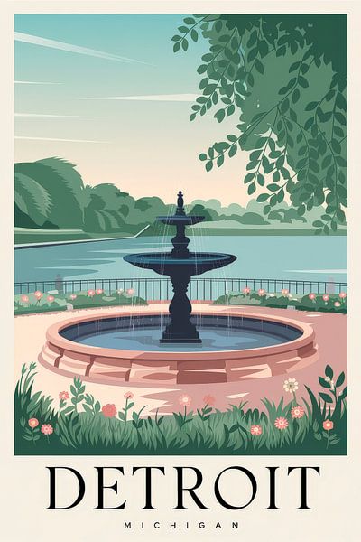 Detroit, Michigan Vintage Travel Poster par Poster Art Shop