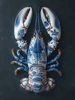 lobster with delft blue coloured armour