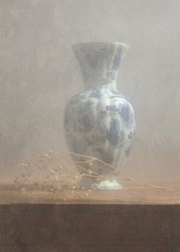 Stilleben mit Delfter Blau Vase von Sander Van Laar