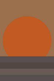 Minimalist sunset over calm sea by Dina Dankers