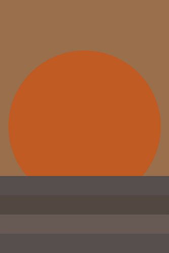 Minimalist sunset over calm sea by Dina Dankers
