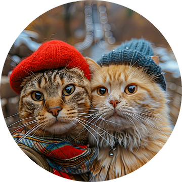 Katten selfie bij de Grote Muur - grappige katten van Felix Brönnimann
