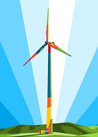 De windmolen in WPAP Illustratie