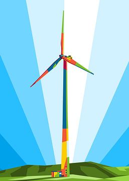 Le moulin à vent dans l'illustration WPAP sur Lintang Wicaksono