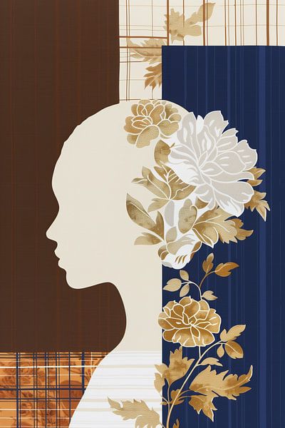 Botanical Beauty in Women's Portrait with Contrast by Color Square