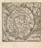 Oude kaart van Mechelen van omstreeks 1775