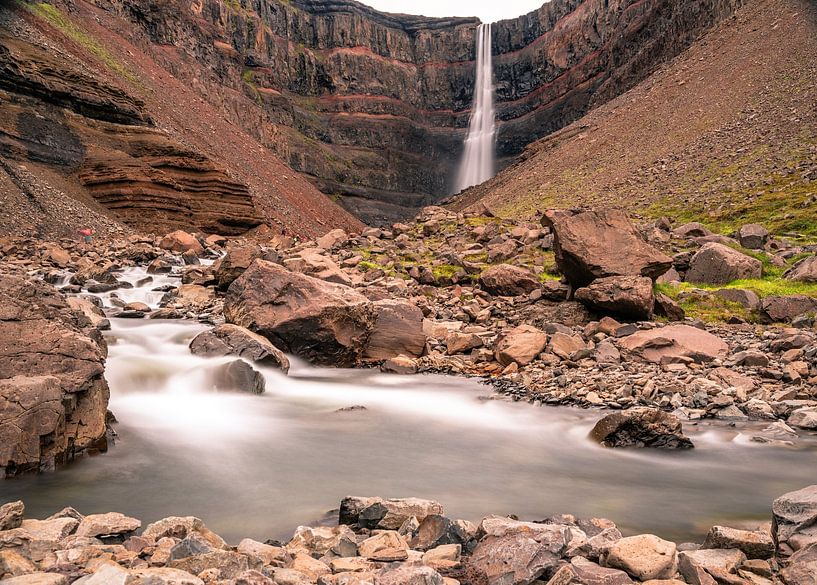 Long exposure Hengifoss waterfall Iceland by Detlev Kneuper
