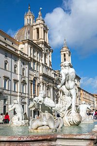 Rom - Fontana del Moro auf der Piazza Navona