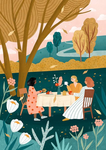 Autumn Tea Party by Bea Müller