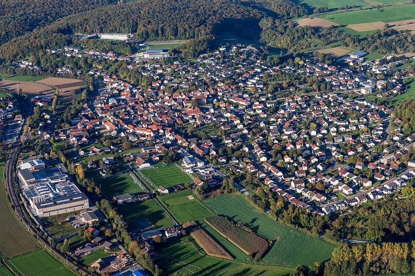 Aerial view of Hoffenheim Germany by Uwe Ulrich Grün