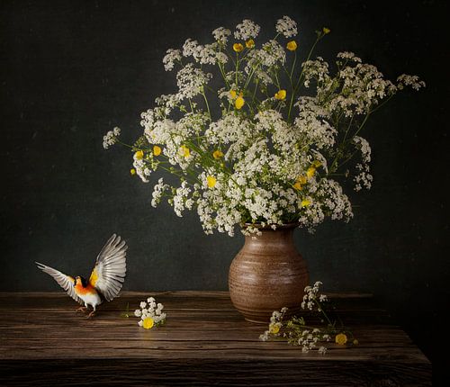 Rouge-gorge et flûteau