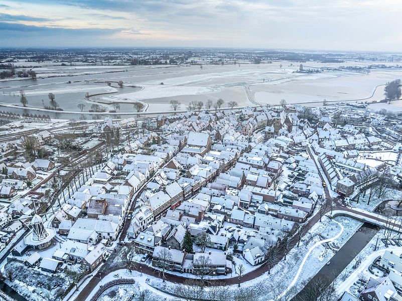 Hattem aerial view during a cold winter morning by Sjoerd van der Wal Photography