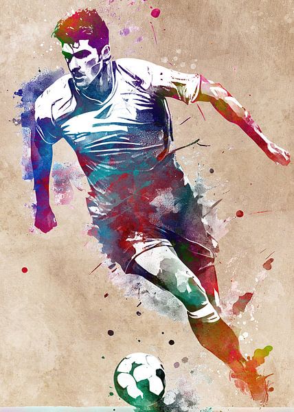 Football player sport art #football #soccer by JBJart Justyna Jaszke