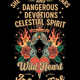 Celestial Spirit: Wild Heart, Infinite Fire - Star Goddess Empowerment Artrt by Indharta Harviansyah Avy