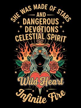 Celestial Spirit: Wild Heart, Infinite Fire - Star Goddess Empowerment Artrt by Indharta Harviansyah Avy
