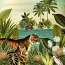 Jungle avec tigre et plantes tropicales par Studio POPPY Aperçu