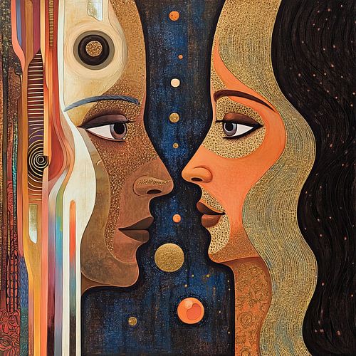 Image miroir dans un style coloré