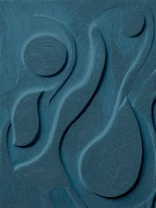 Reliefkunst: Tanz in stimmungsvollem Kobalt (Flexa-Farbpalette 2025)