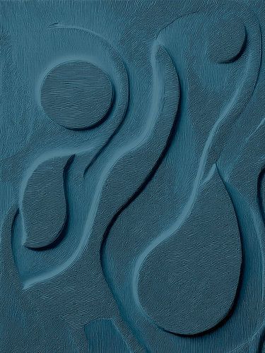 Reliefkunst: Tanz in stimmungsvollem Kobalt (Flexa-Farbpalette 2025)